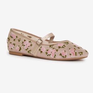 For Love & Lemons Evelyne Embroidered Ballet Flat Size 4040 / Cream